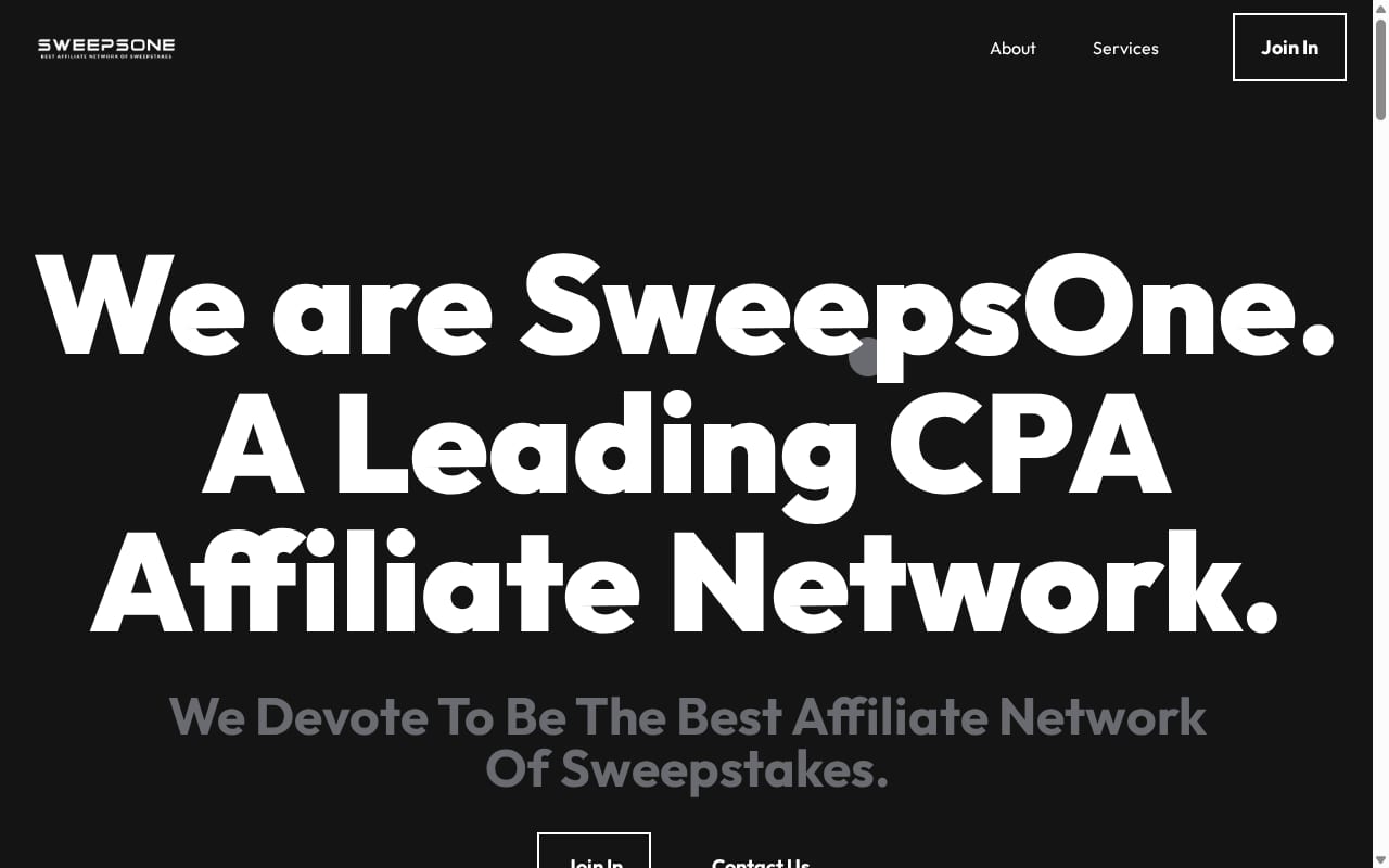 Sweepsone 網站截圖