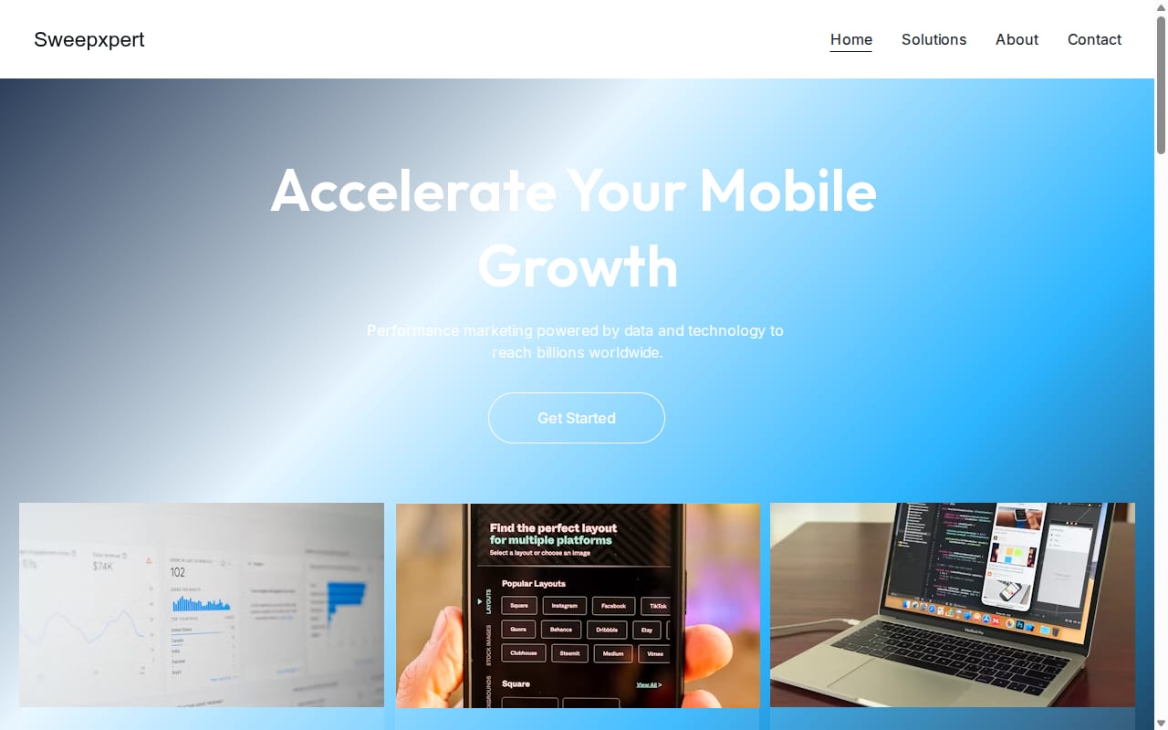 SweepXPert website screenshot