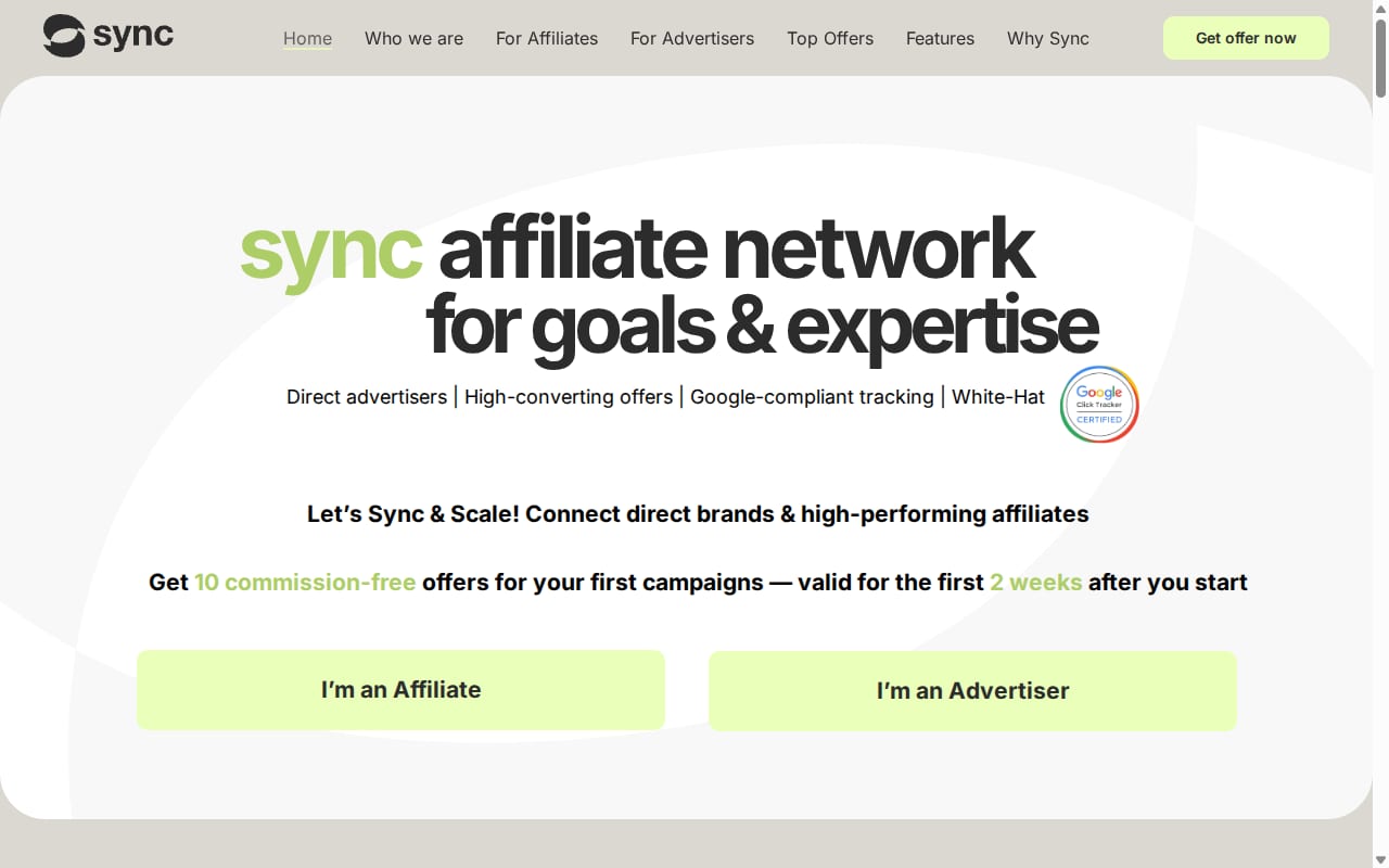 SYNC website screenshot