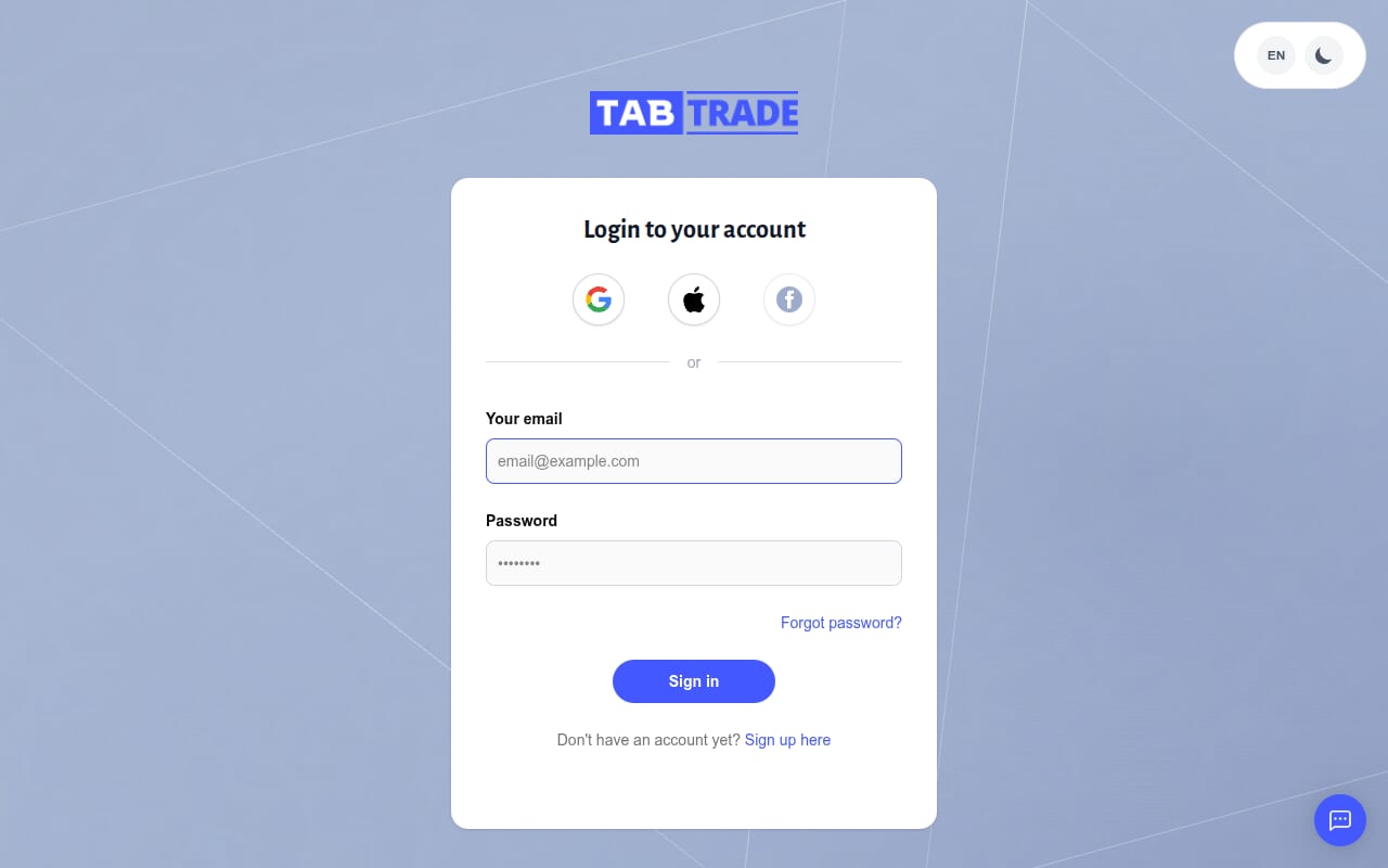 TabTrade Partners 網站截圖