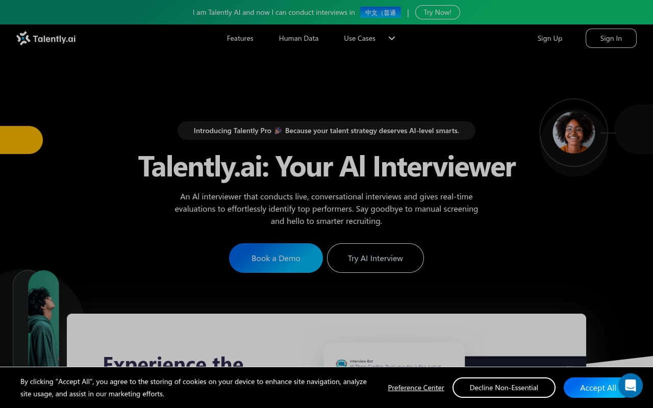 Talently.ai Affiliate Program website screenshot