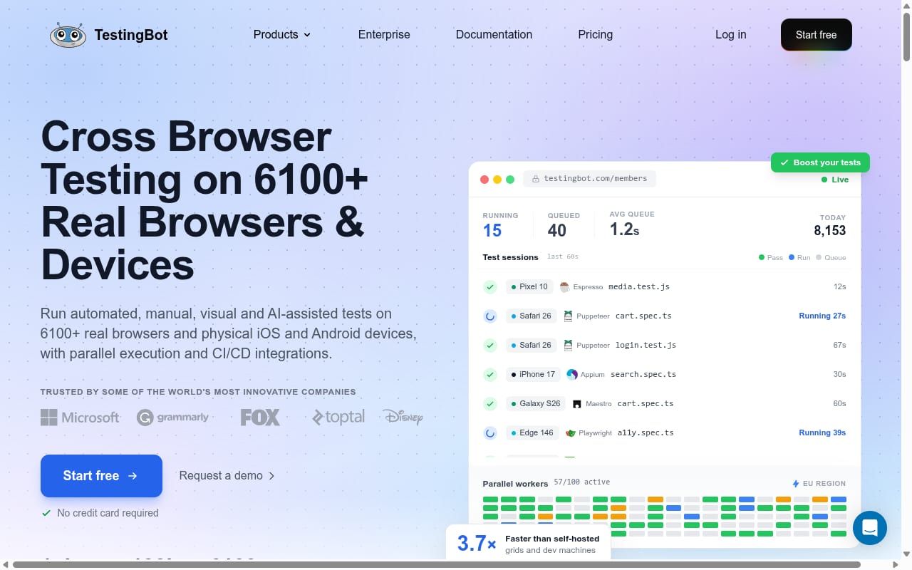 TestingBot website screenshot