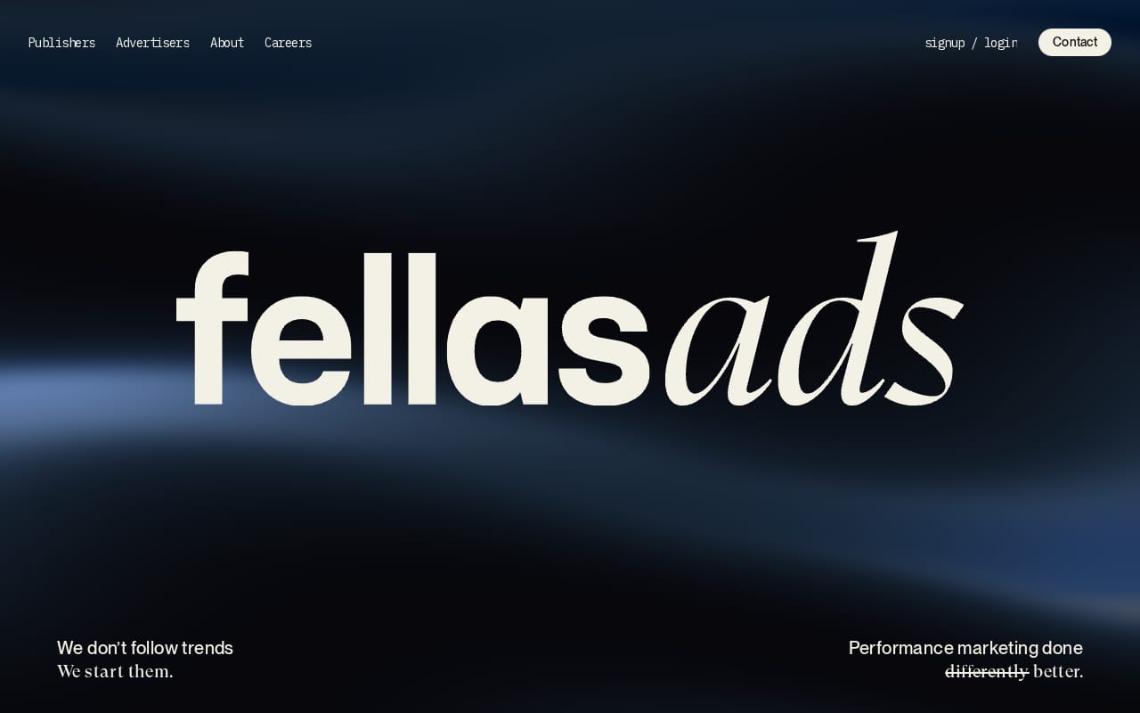 The Fellas Ads website screenshot