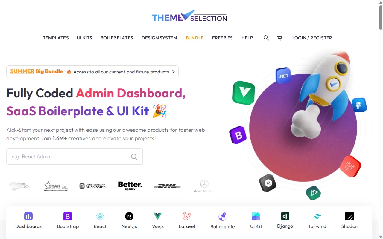ThemeSelection Affiliate Program website screenshot