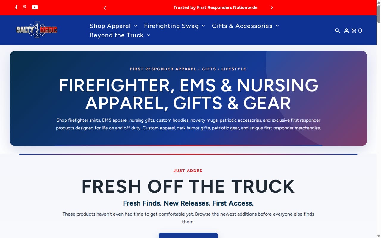 The Salty Medic Affiliate Program website screenshot
