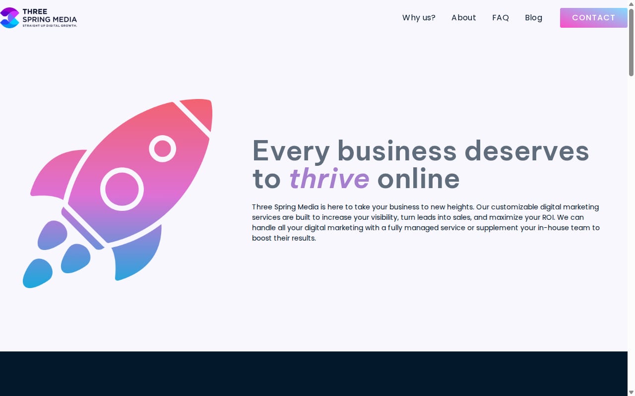 Three Spring Media website screenshot