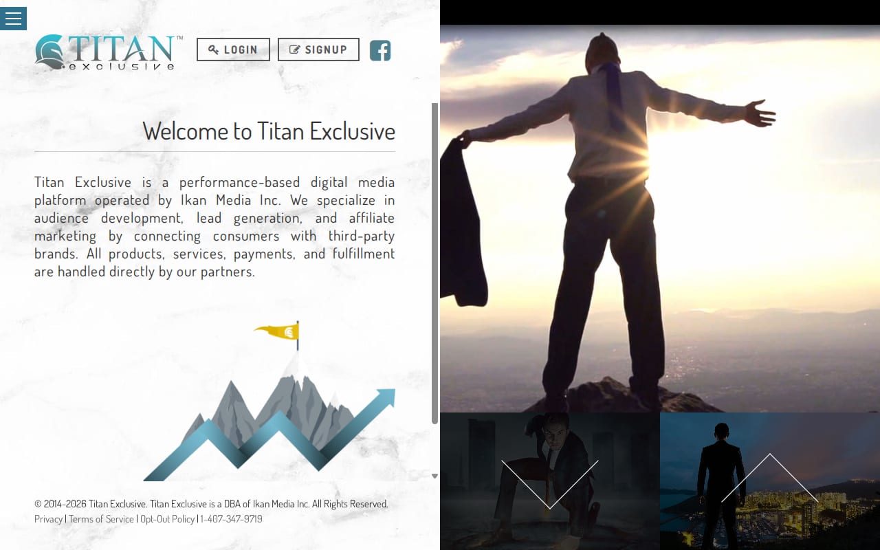 Titan Exclusive 網站截圖