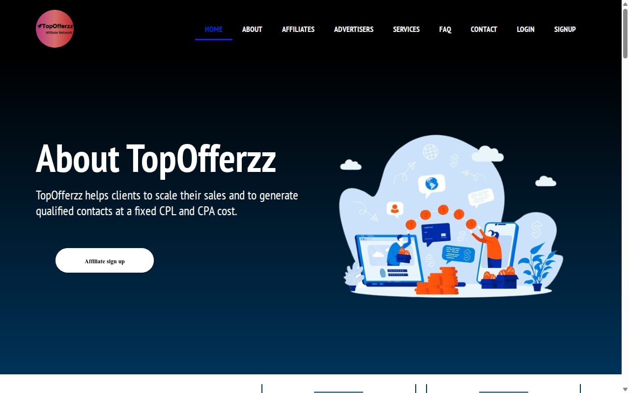 TopOfferzz 網站截圖