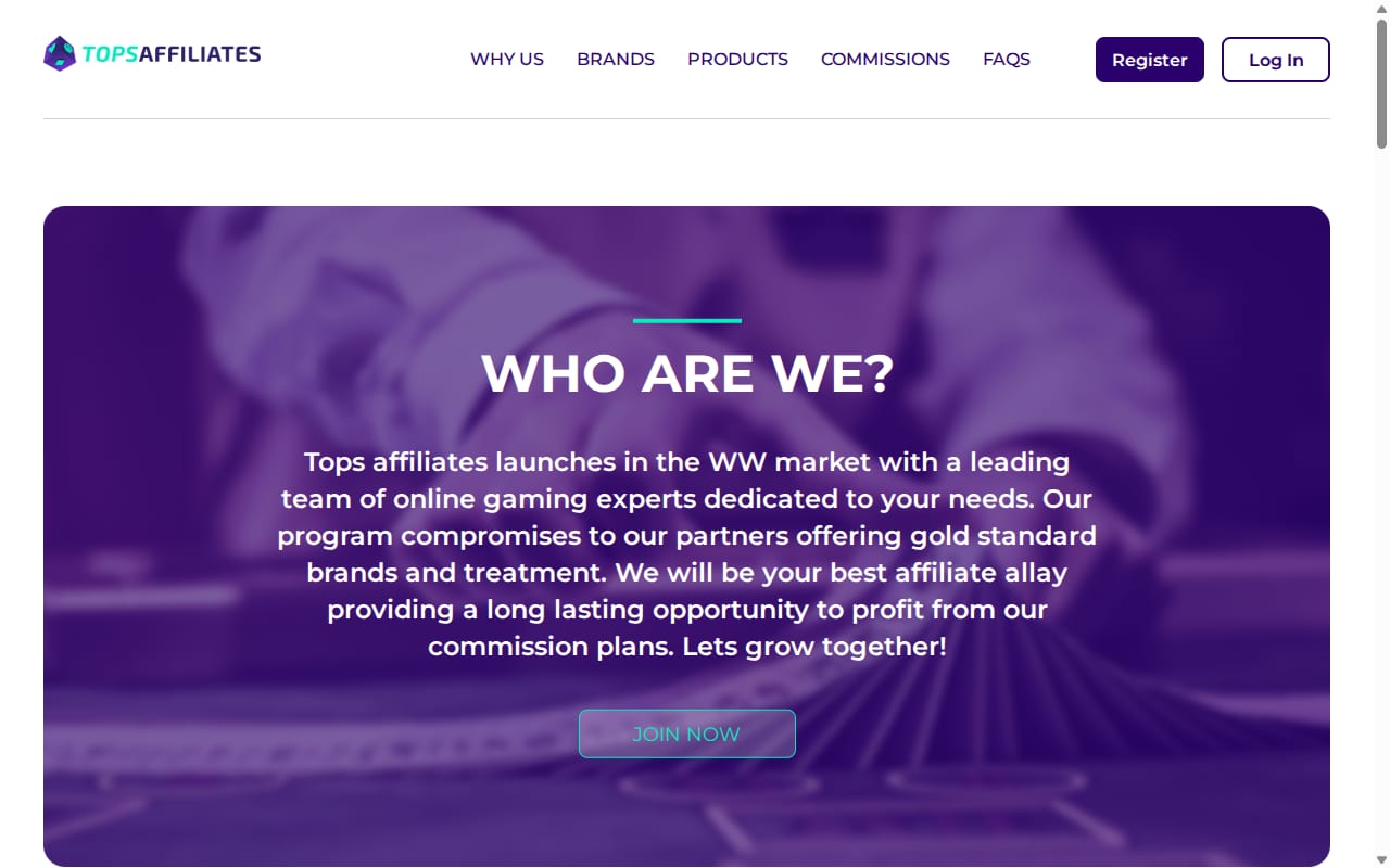 Tops Affiliates website screenshot