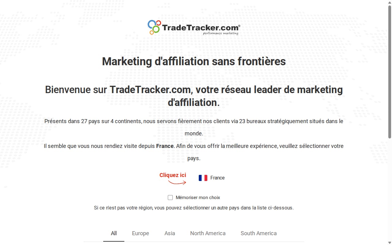TradeTracker 網站截圖