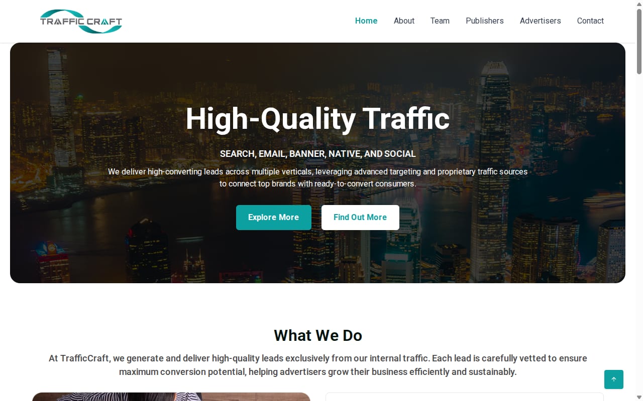 Traffic Craft website screenshot