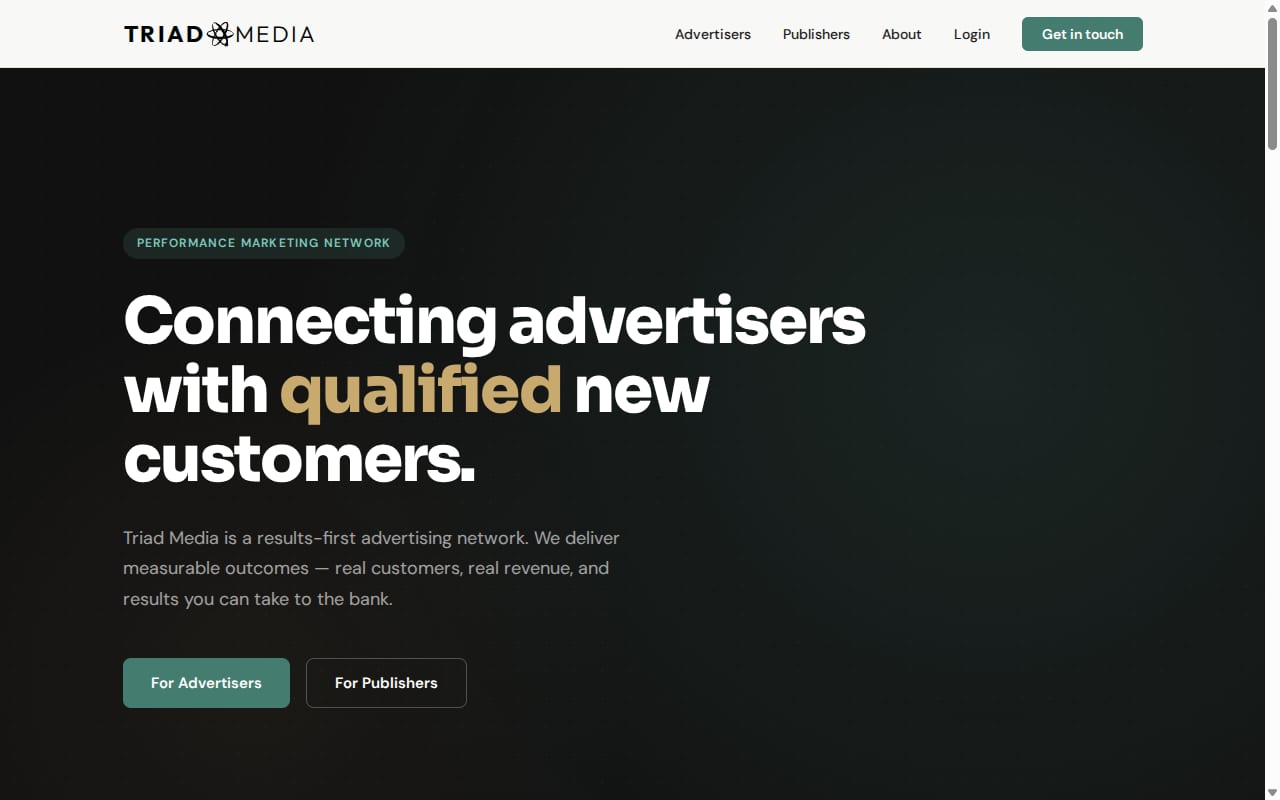 Triad Media 網站截圖