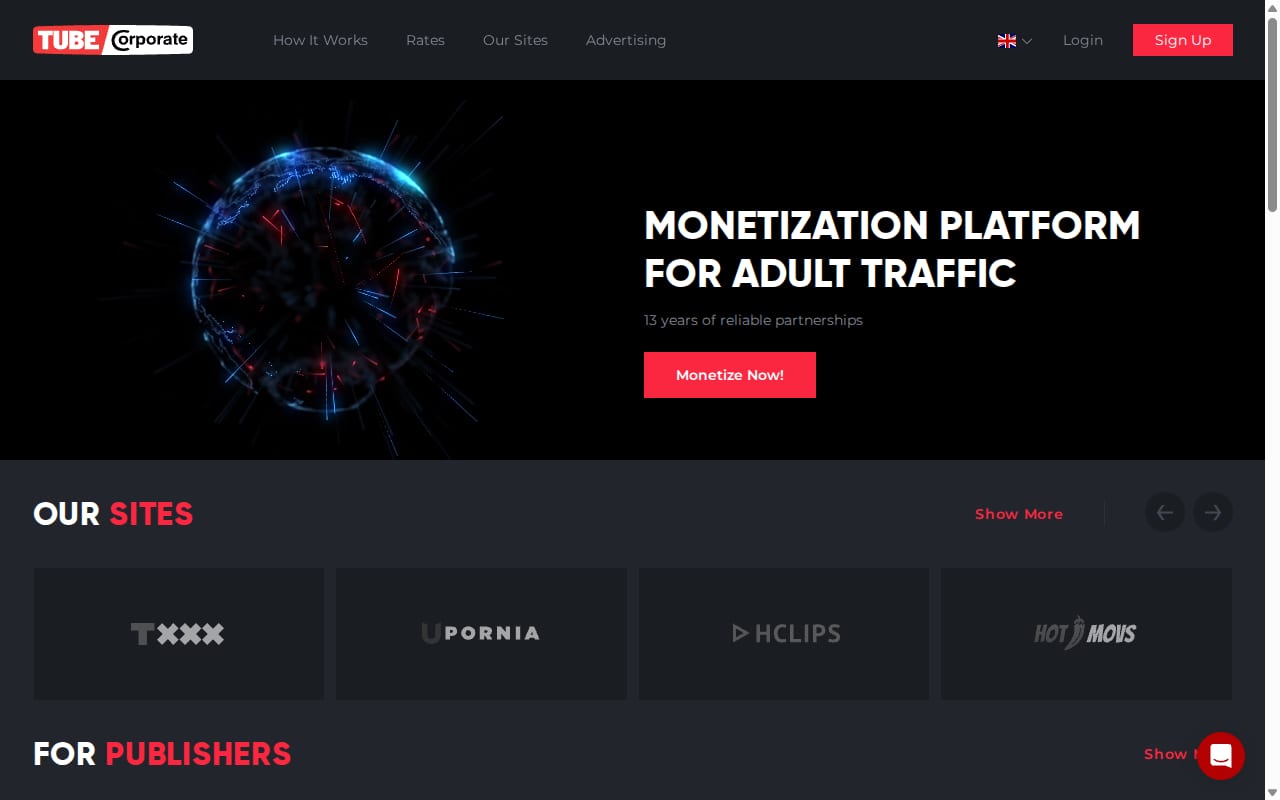 TubeCorporate website screenshot