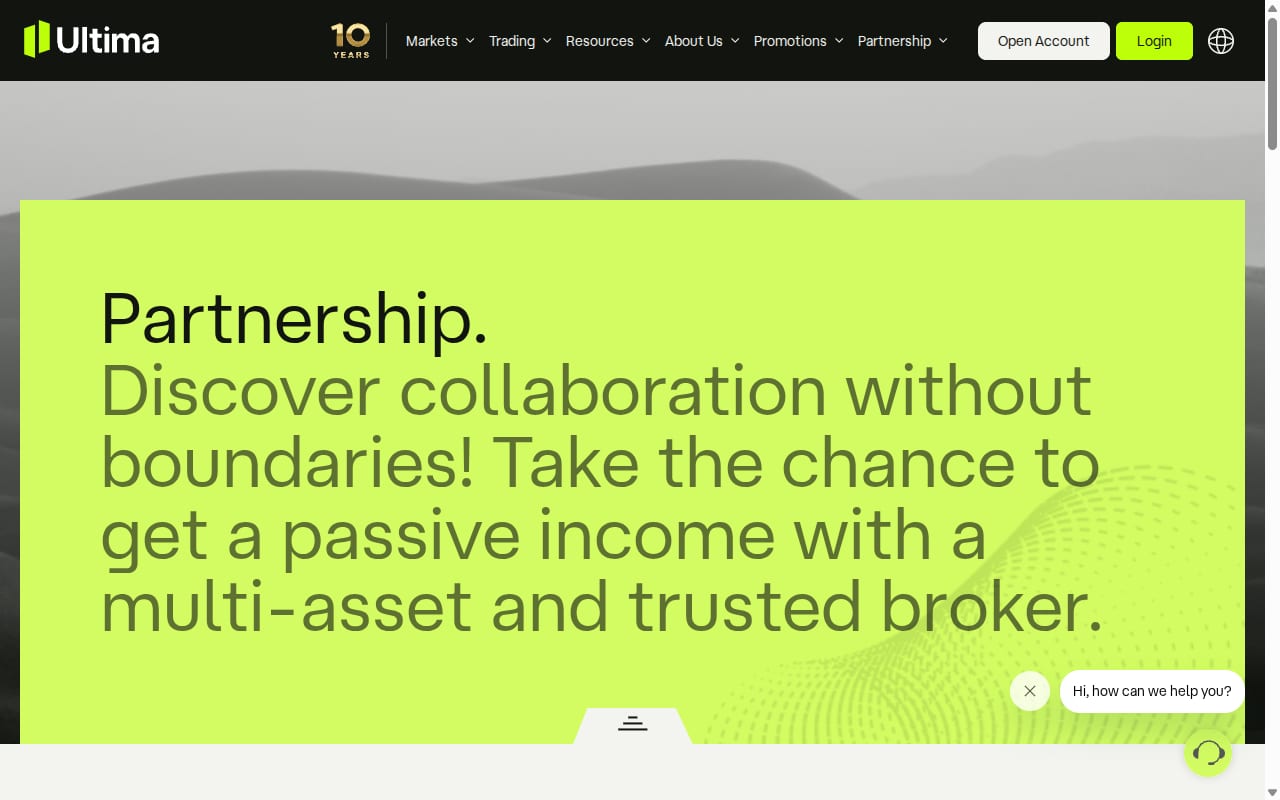 Ultima Markets CPA website screenshot