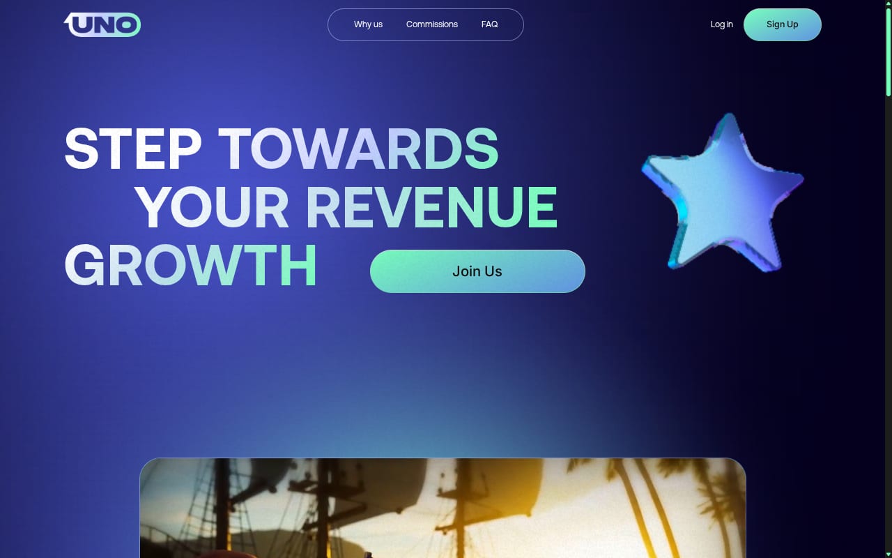 UnoAffiliates website screenshot