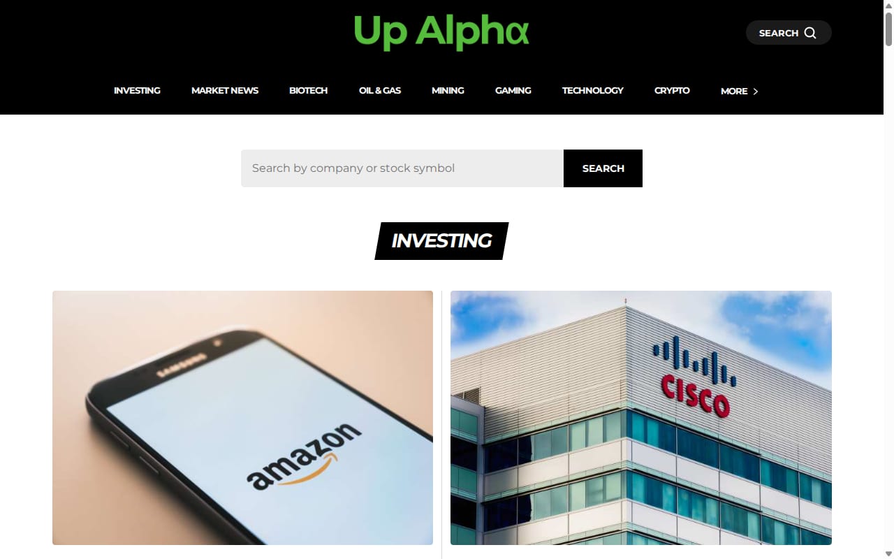 UpAlpha website screenshot