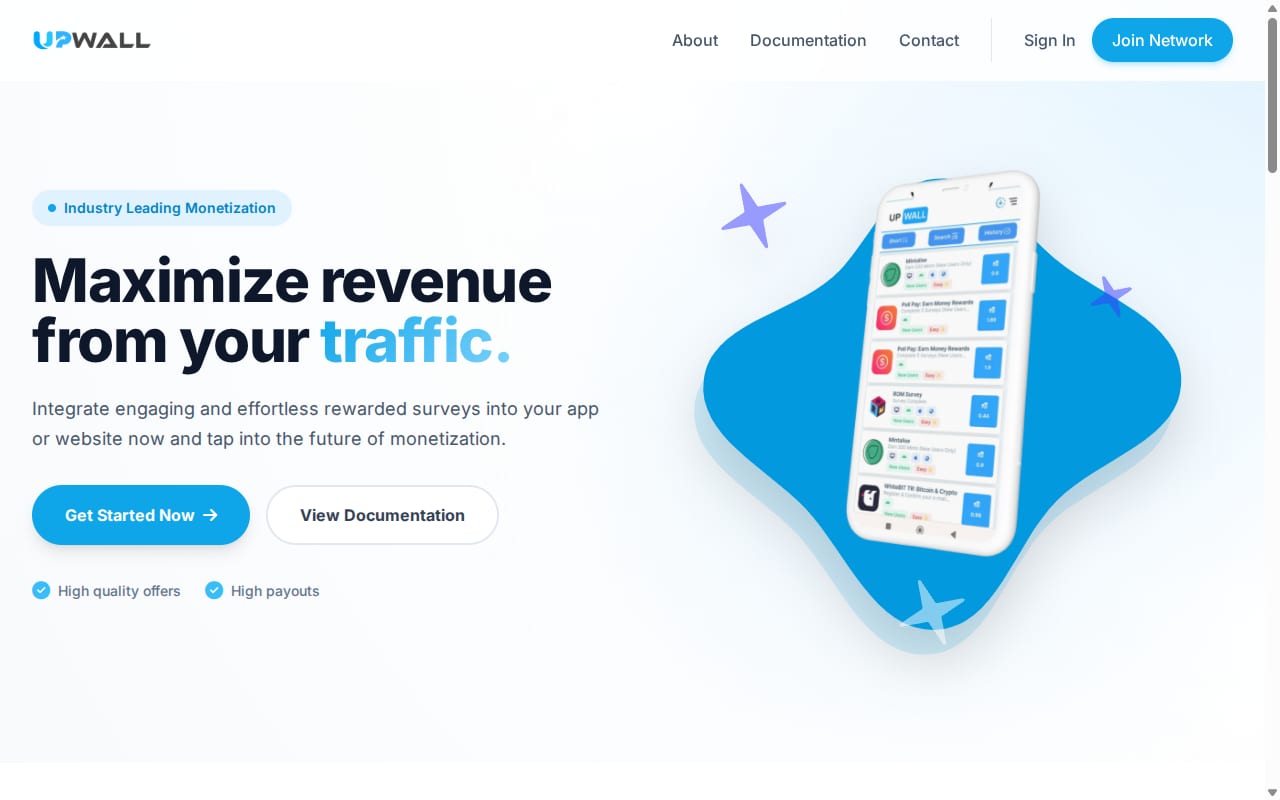 UpWall website screenshot