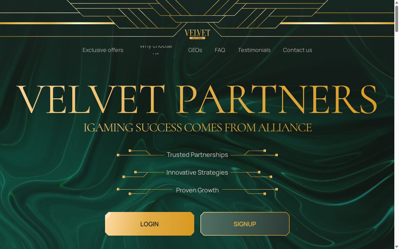 Velvet Partners website screenshot