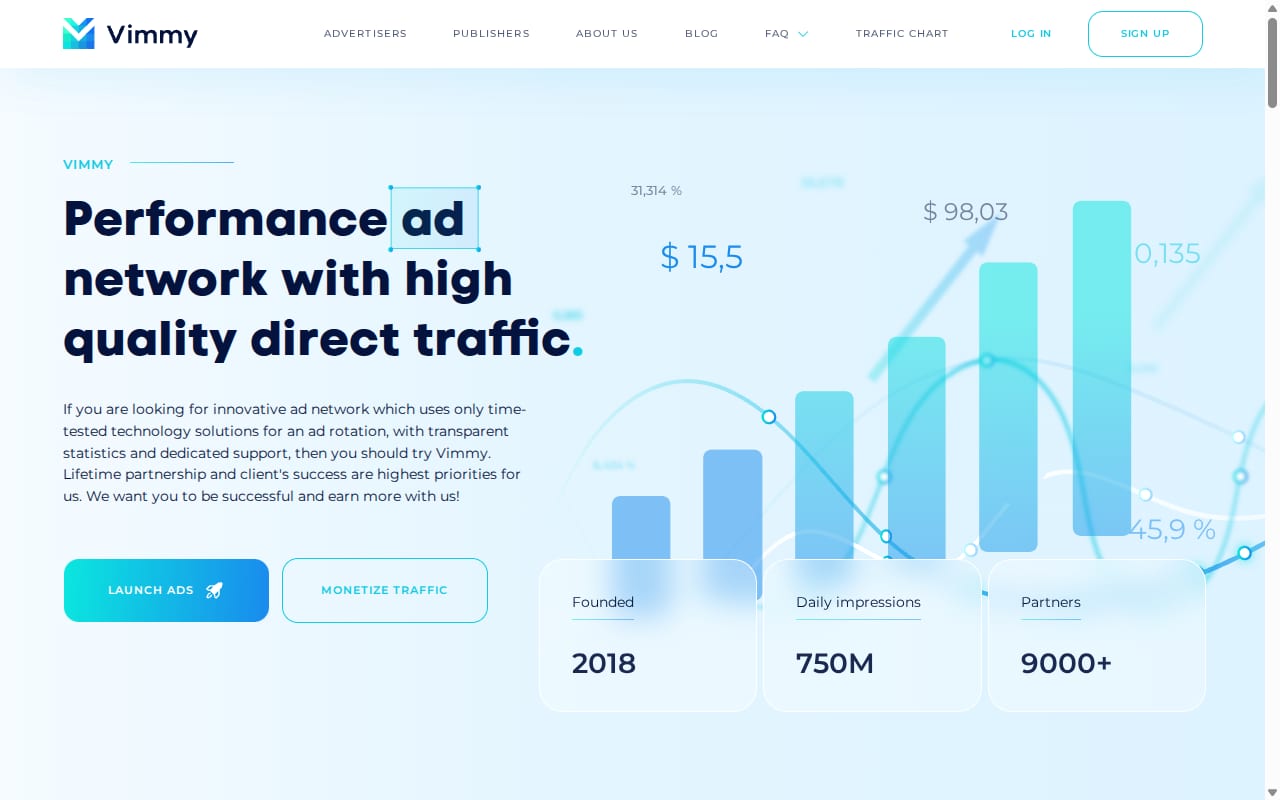 Vimmy website screenshot