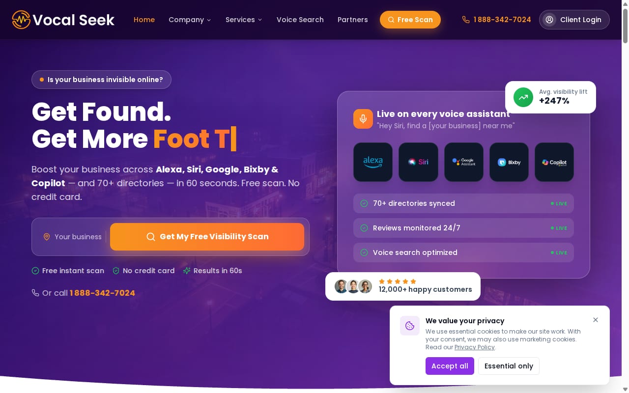 Vocal Seek Affiliate Program website screenshot