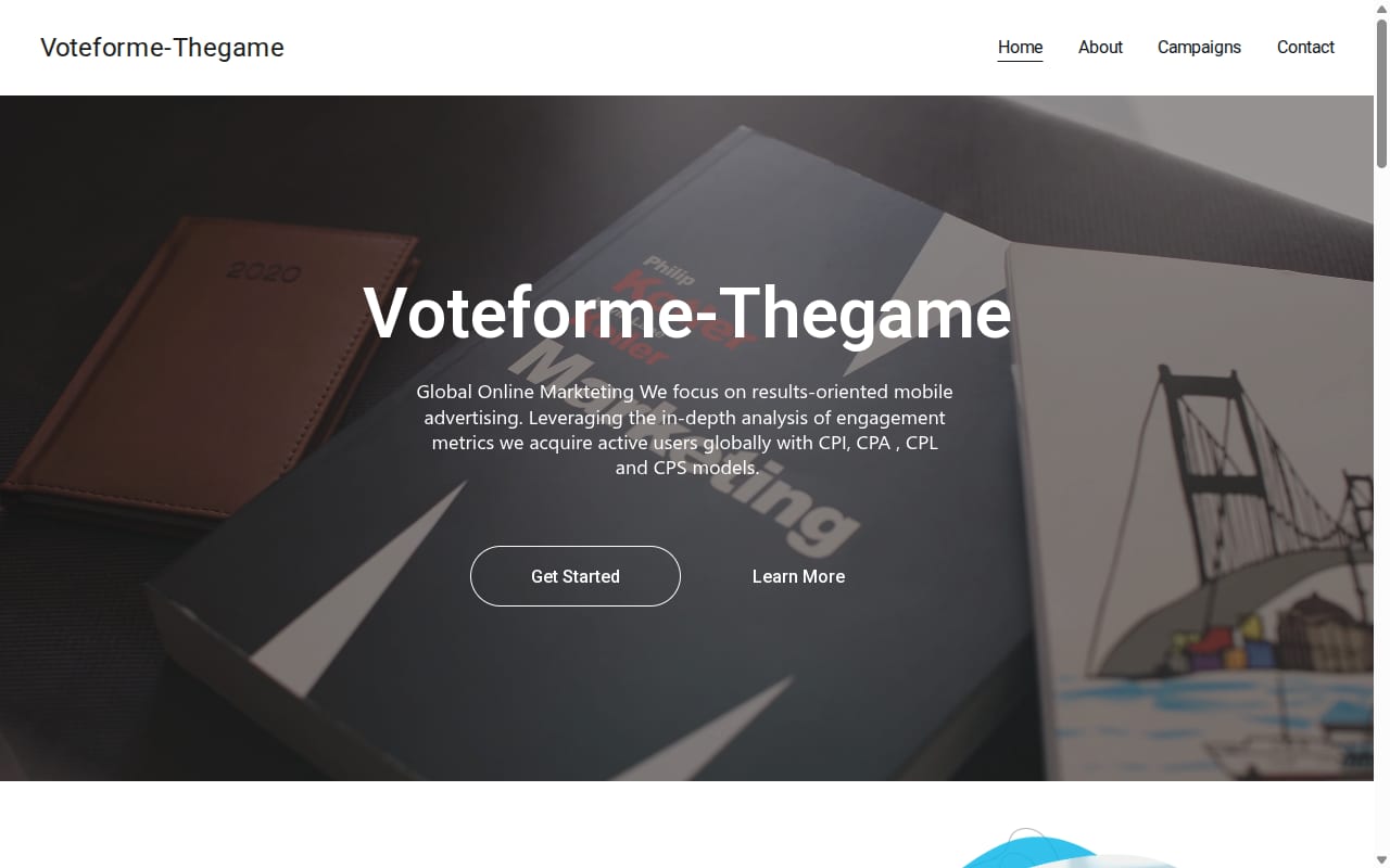 Voteforme-Thegame website screenshot