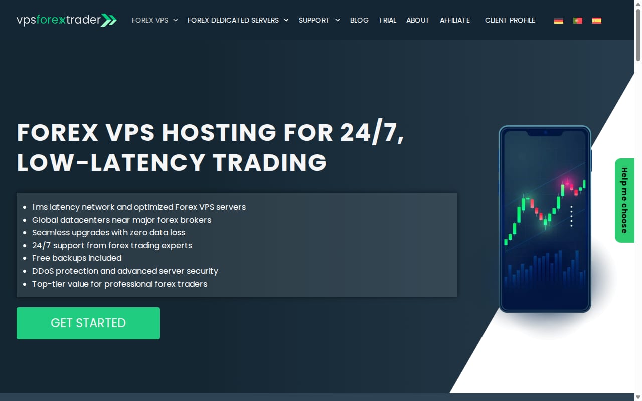 VPSForexTrader Affiliate Program website screenshot