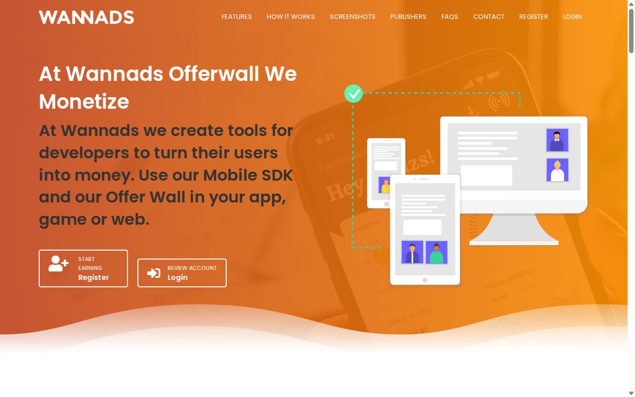 Wannads website screenshot