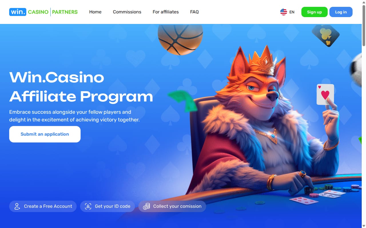 Win.Casino Partners 網站截圖