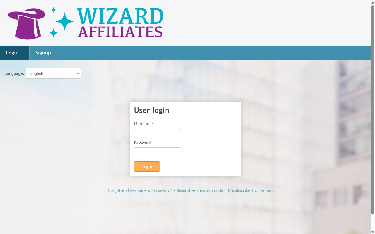 Wizard Affiliates website screenshot