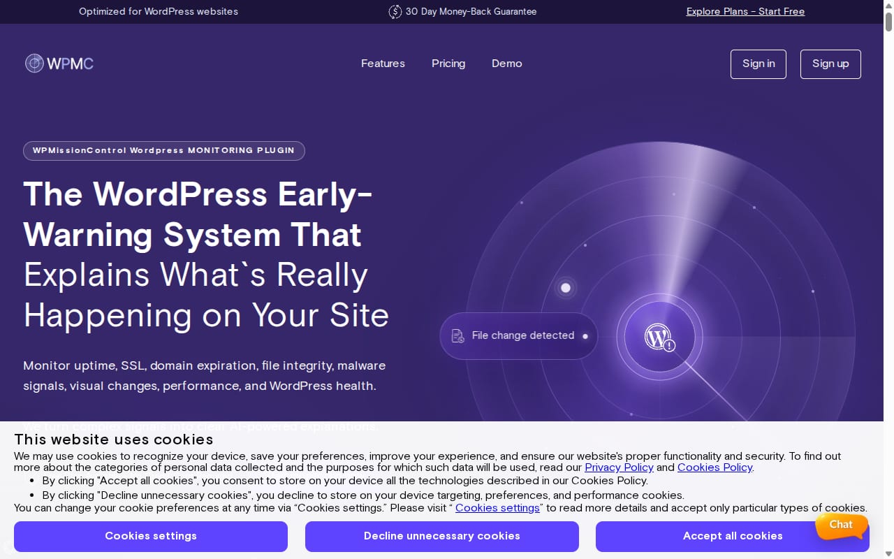 WPMissionControl Affiliate Program website screenshot
