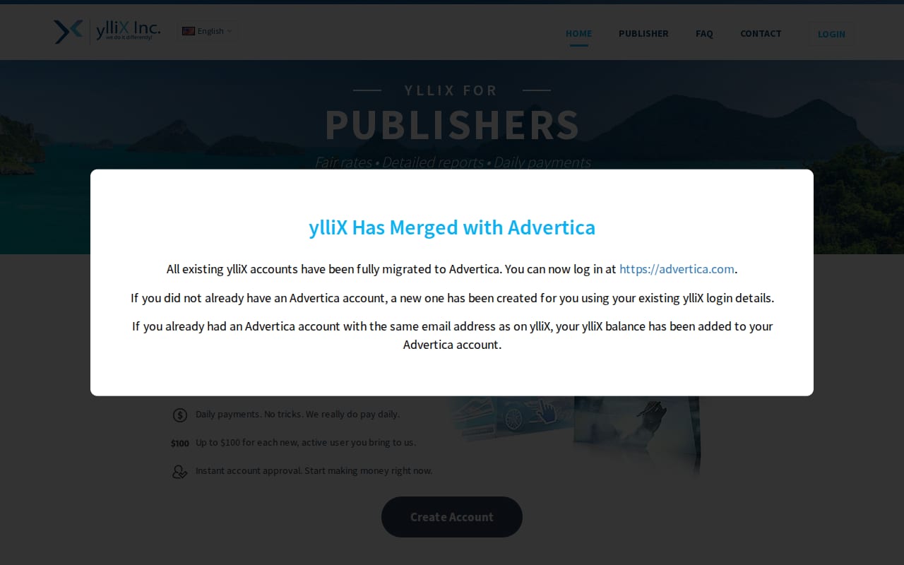 ylliX website screenshot