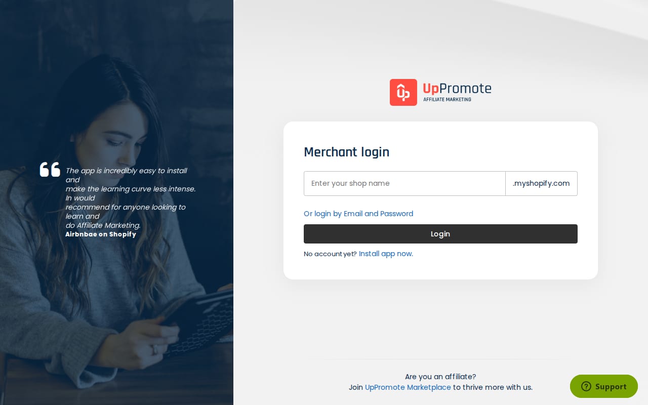 Yufta Affiliate Program website screenshot