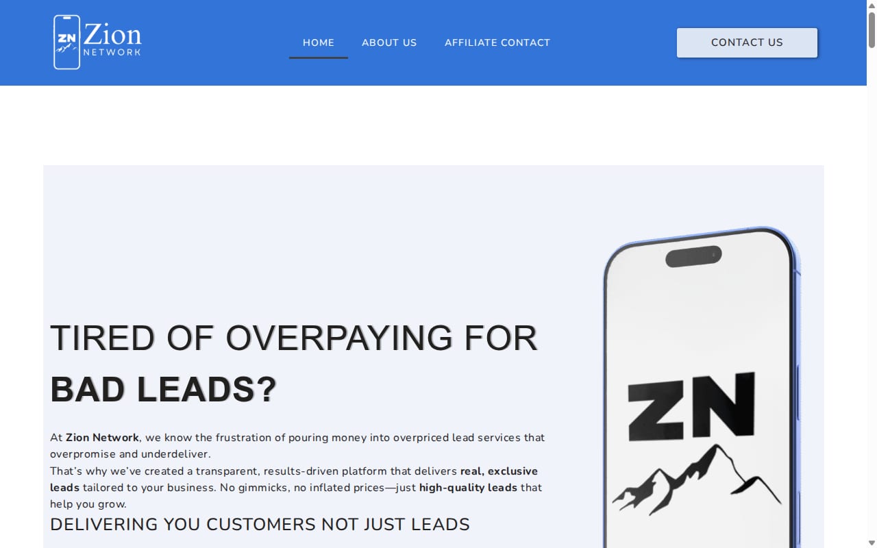 Zion Network 網站截圖