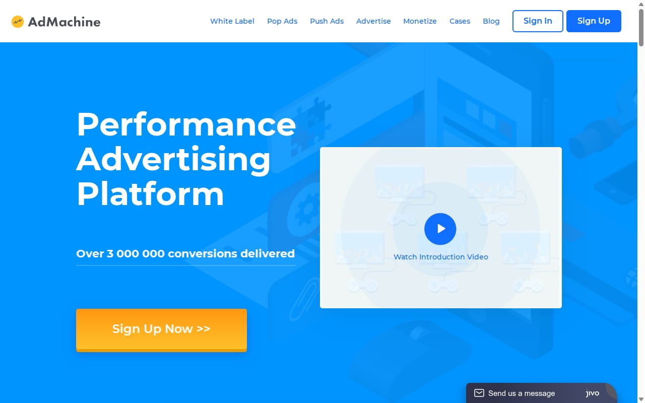 Admachine.co website screenshot