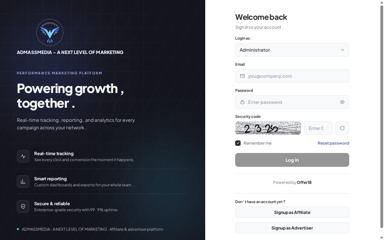 Admassmedia website screenshot