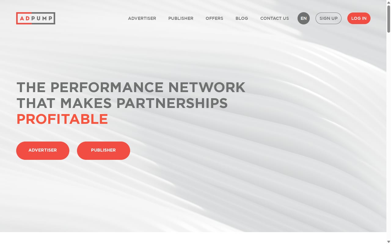 Adpump website screenshot