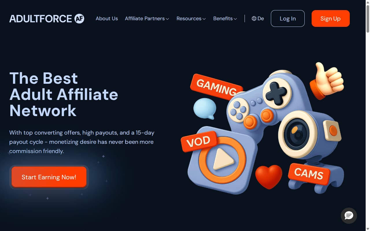 AdultForce website screenshot