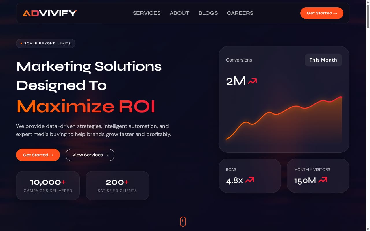Advivify website screenshot