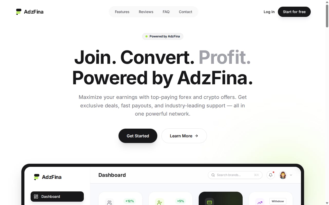 Adzfina website screenshot