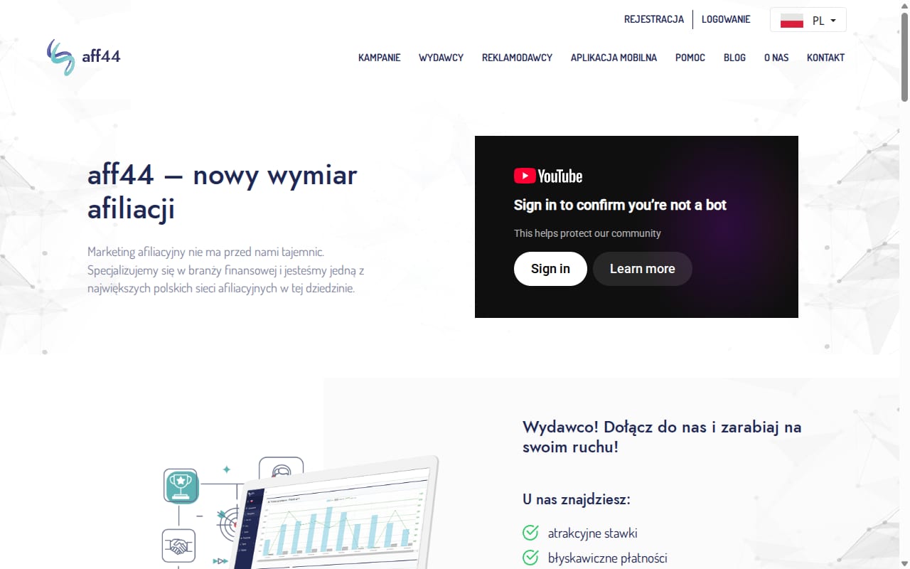 aff44 website screenshot