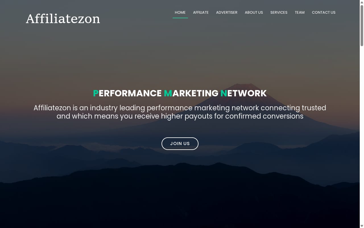 Affiliatezon website screenshot