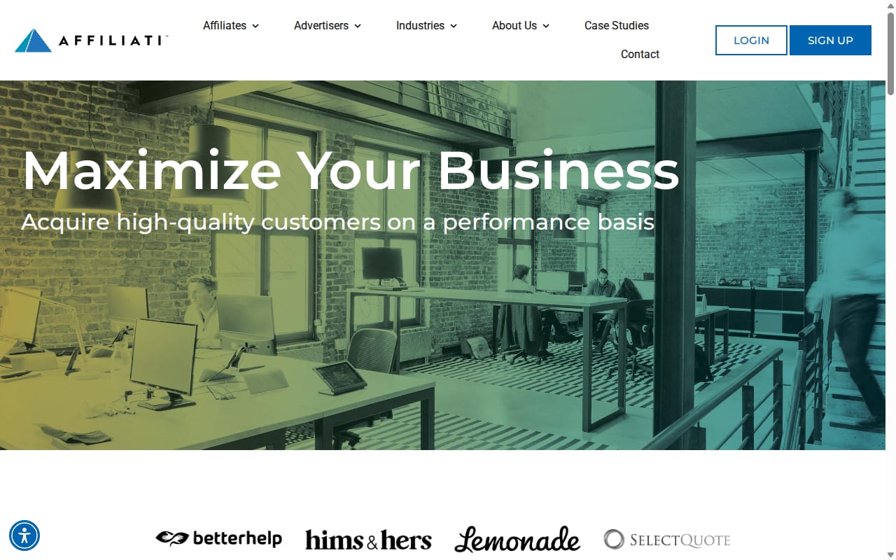 The Affiliati Network website screenshot