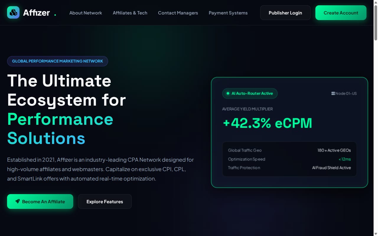 Affizer website screenshot