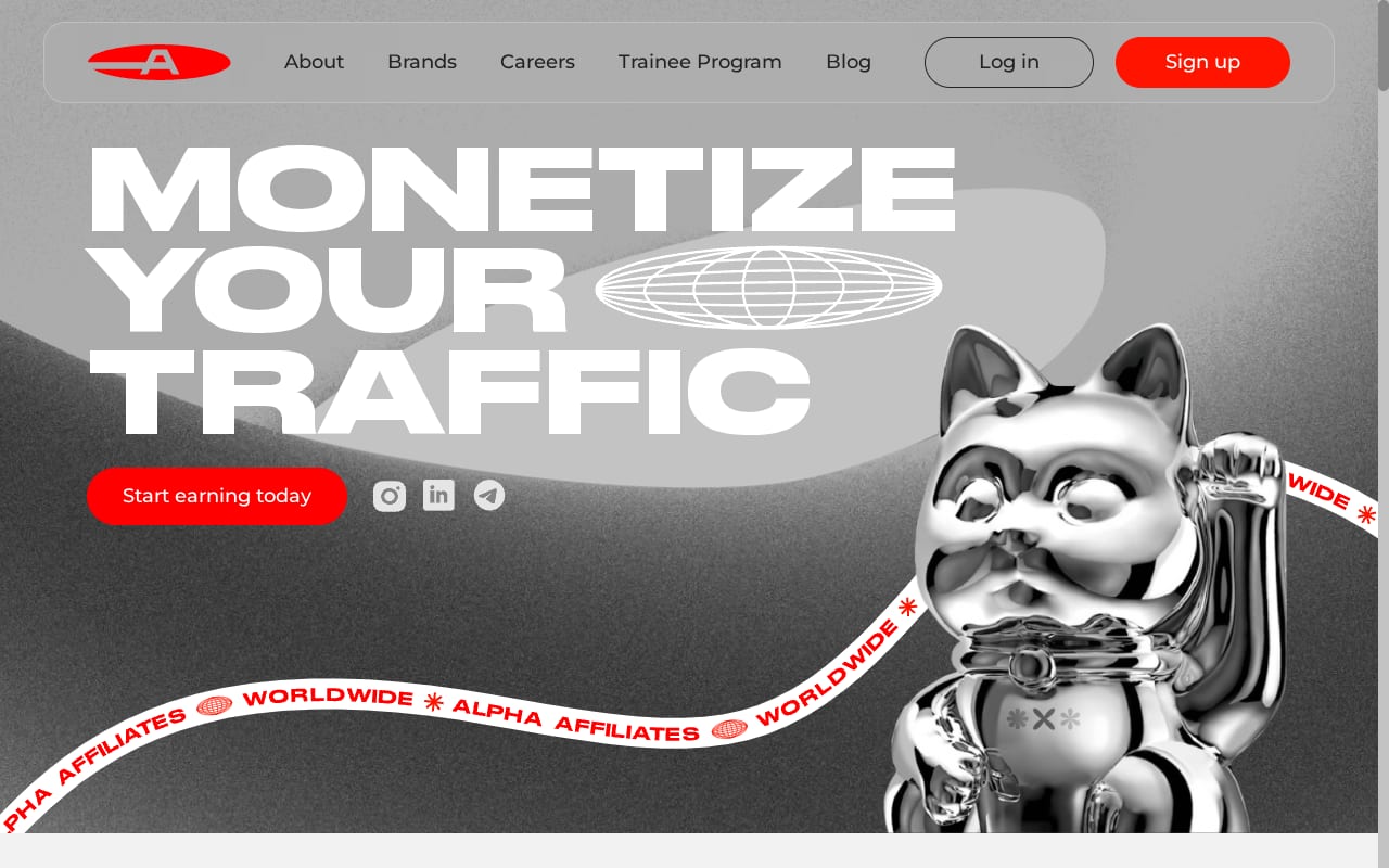 Alpha Affiliates website screenshot