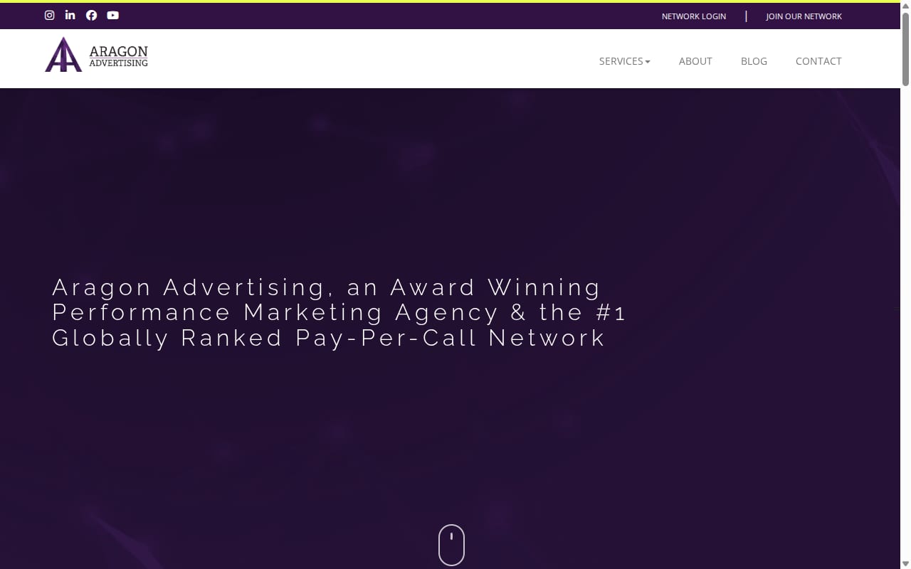 Aragon Advertising website screenshot