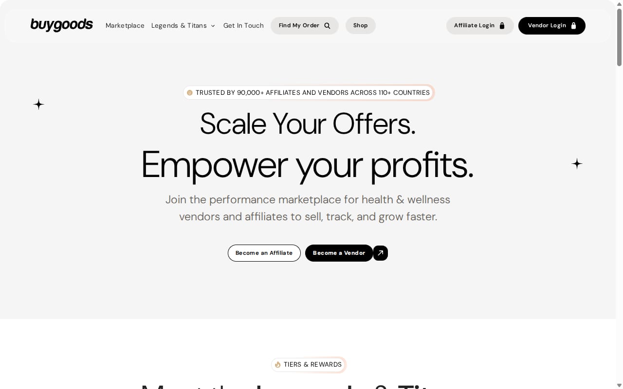 BuyGoods website screenshot