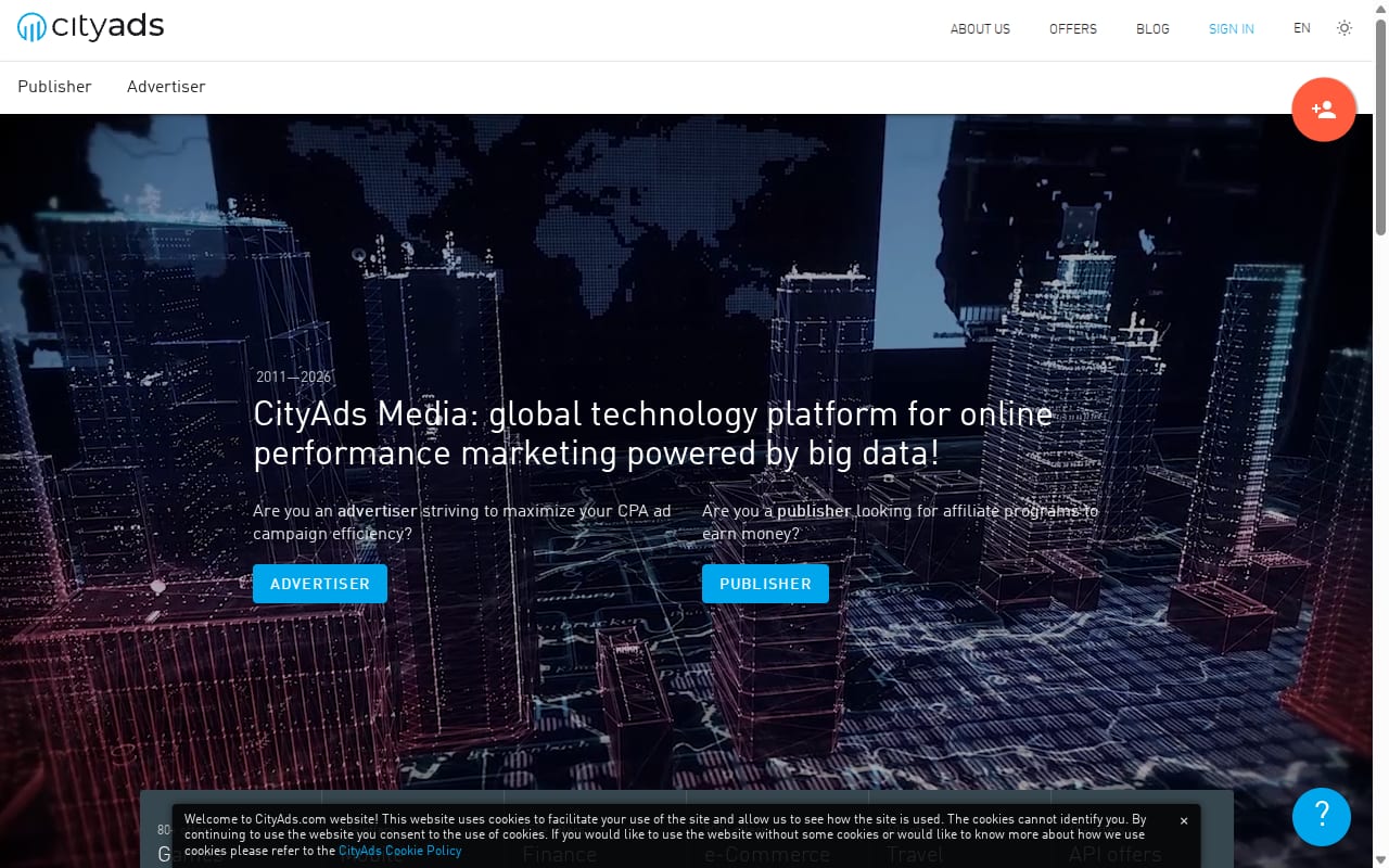 CityAds Media website screenshot