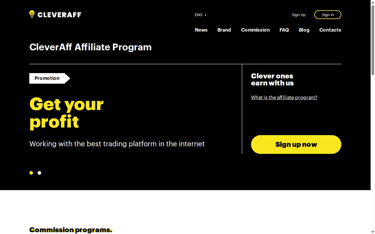 CleverAff website screenshot