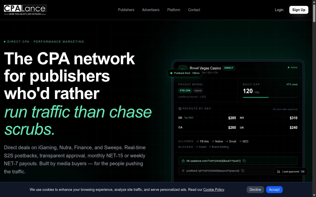 CPALance website screenshot