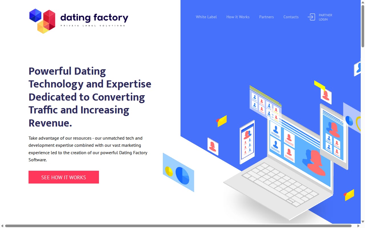 Dating Factory website screenshot